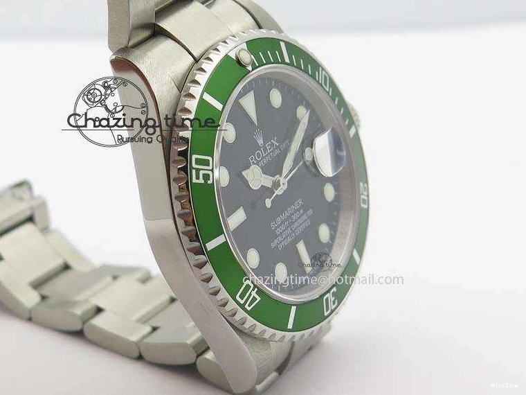 MiroTime 0419 Submariner BP Maker 16610 Green Dial On SS Bracelet A Bright 3870